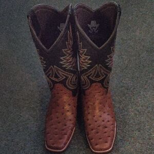 Handmade ostrich boots size 8.